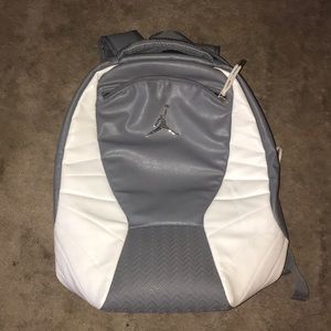 Grey and White Jordan backpack